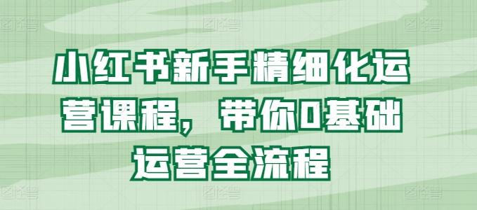 小红书新手精细化运营课程，带你0基础运营全流程-小艾项目网