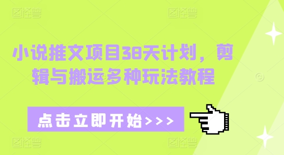 小说推文项目38天计划，剪辑与搬运多种玩法教程-卿云社