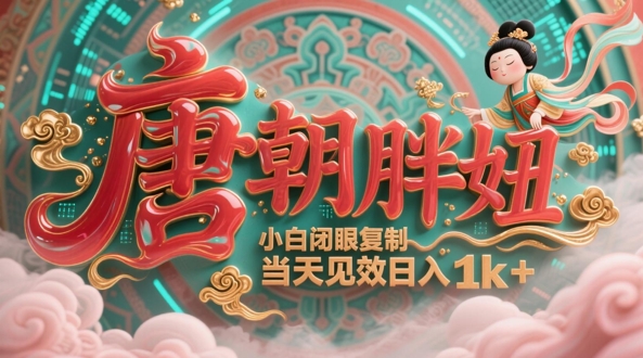 用AI克隆“唐朝胖妞”日更3条，平台疯狂推流，小白闭眼复制，当天见效，日入1k+-卿云社