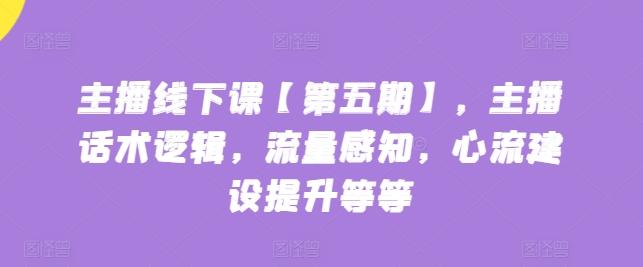主播线下课【第五期】，主播话术逻辑，流量感知，心流建设提升等等-小艾项目网