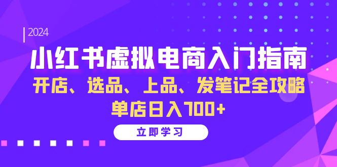 小红书虚拟电商入门指南:开店、选品、上品、发笔记全攻略 单店日入700+-卿云社