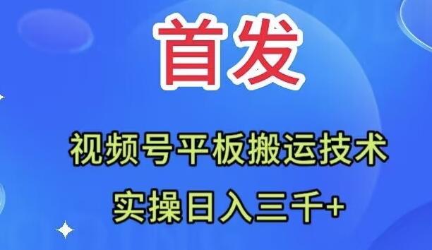 全网首发：视频号平板搬运技术，实操日入三千＋-卿云社