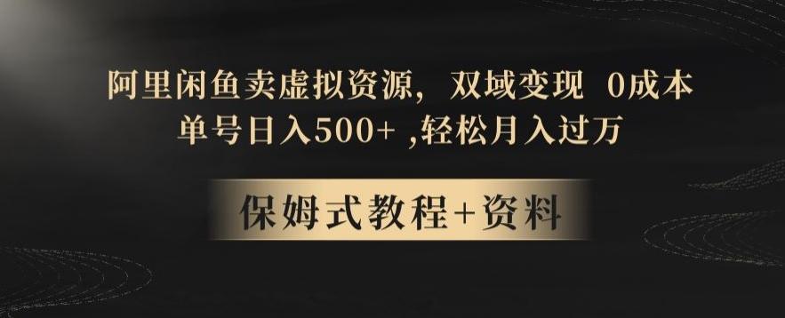 阿里闲鱼卖虚拟资源，双域变现，0成本，日入500+，轻松月入过万-卿云社