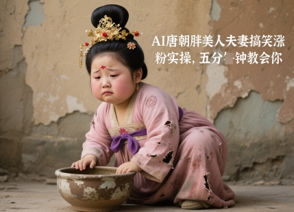AI唐朝胖美人夫妻搞笑涨粉实操，五分钟教会你-小艾项目网