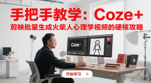 手把手教学：Coze + 剪映批量生成火柴人心理学视频的硬核攻略-卿云社