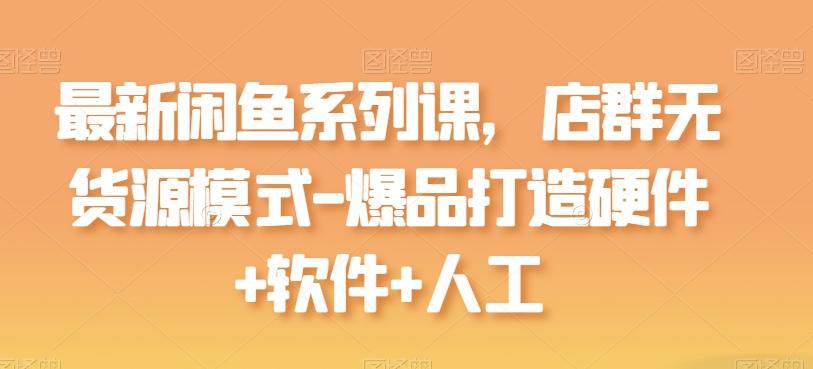 最新闲鱼系列课，店群无货源模式-爆品打造硬件+软件+人工-卿云社