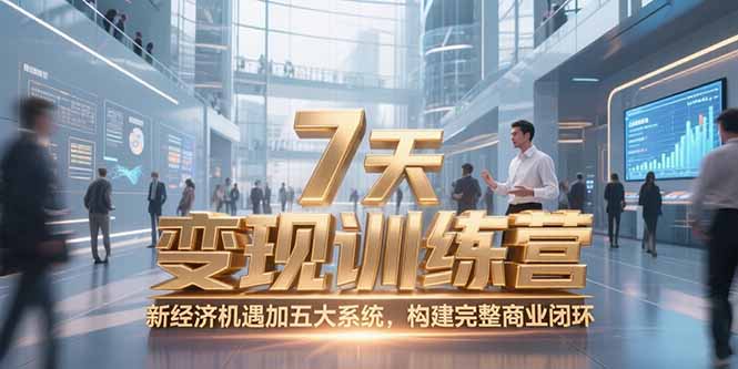 7天咨询师变现训练营，新经济机遇加五大系统，构建完整商业闭环-卿云社
