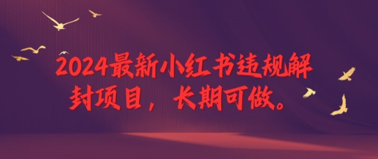 2024最新小红书违规解封项目，长期可做，一个可以做到退休的项目【揭秘】-卿云社