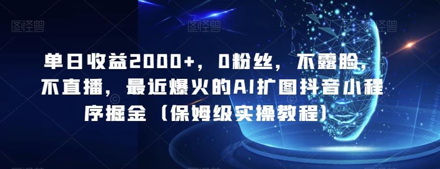 单日收益2000+，0粉丝，不露脸，不直播，最近爆火的AI扩图抖音小程序掘金（保姆级实操教程）-卿云社