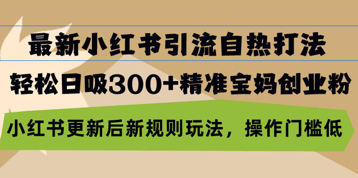 最新小红书引流自热打法，轻松日吸300+精准宝妈创业粉，小红书更新后新…-卿云社