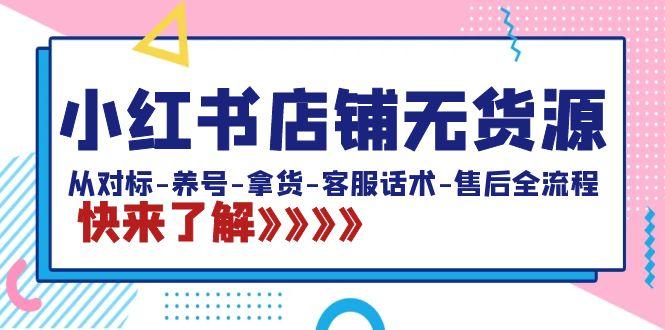 小红书店铺无货源：从对标-养号-拿货-客服话术-售后全流程(20节课)-卿云社