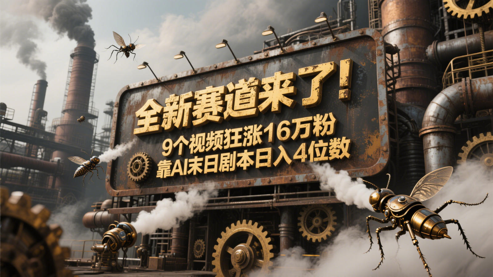 全新赛道来了！9个视频狂涨16万粉，靠AI末日剧本日入4位数，评论区爆肝追更！-卿云社