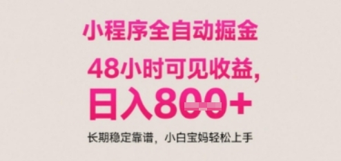 小程序自动挂G打金，无任何技术要求，没有时间限制，日入多张+长期稳定靠谱【揭秘】-卿云社