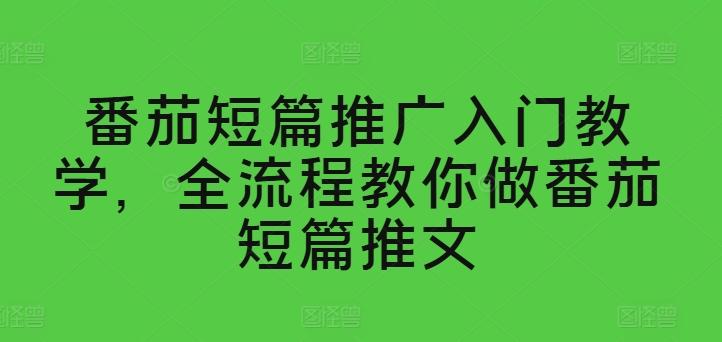 番茄短篇推广入门教学，全流程教你做番茄短篇推文-卿云社