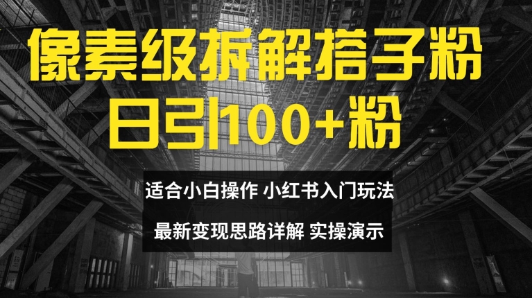 像素级拆解搭子粉，日引100+，小白看完可上手，最新变现思路详解【揭秘】-卿云社