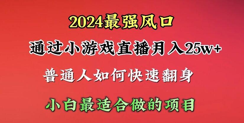 (10020期)2024年最强风口，通过小游戏直播月入25w+单日收益5000+小白最适合做的项目-卿云社