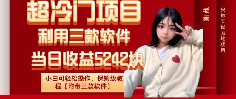 超冷门项目、利用三款软件、当日收益5242块、小白可轻松操作、保姆级教程【附带三款软件】-卿云社