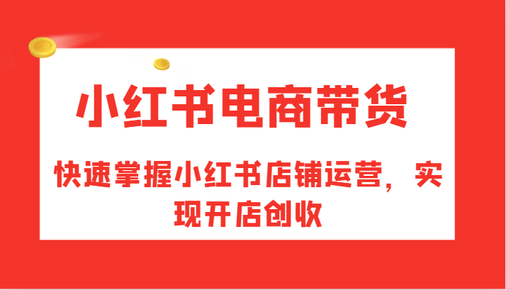 小红书电商带货，快速掌握小红书店铺运营，实现开店创收-卿云社