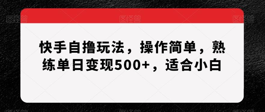 快手自撸玩法，操作简单，熟练单日变现500+，适合小白【揭秘】-卿云社