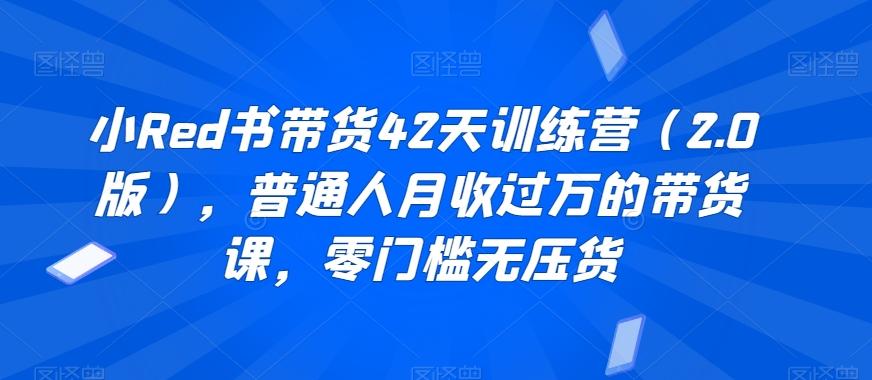 小Red书带货42天训练营(2.0版)，普通人月收过万的带货课，零门槛无压货-卿云社