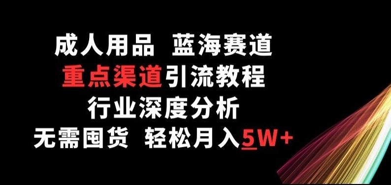 成人用品，蓝海赛道，重点渠道引流教程，行业深度分析，无需囤货，轻松月入5W+【揭秘】-卿云社
