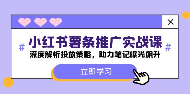 小红书-薯条推广实战课：深度解析投放策略，助力笔记曝光飙升-卿云社
