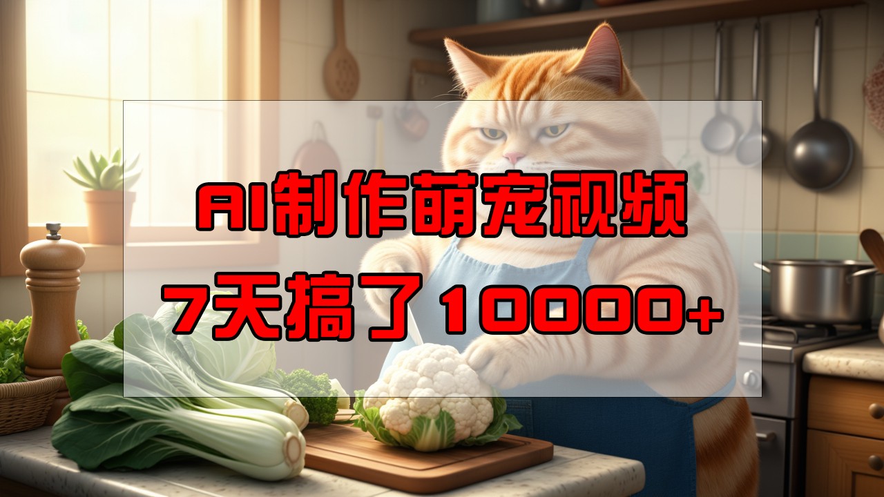 靠AI制作萌宠视频，7天搞了1万+，操作简单门槛低，有手机就行-卿云社