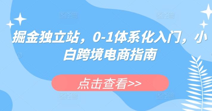 掘金独立站，0-1体系化入门，小白跨境电商指南-卿云社