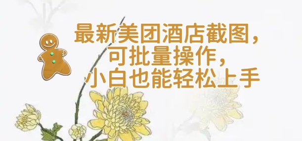 【轻云】最新美团酒店截图，可批量操作，小白也能轻松上手-卿云社
