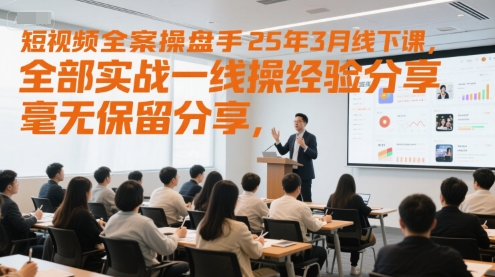 短视频全案操盘手25年3月线下课，全部实战一线操盘手经验分享，毫无保留分享，全是干货-卿云社
