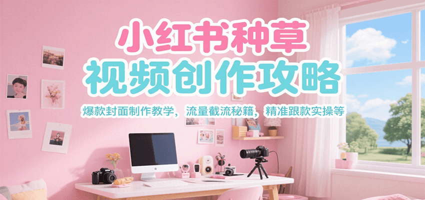 小红书种草视频创作攻略，爆款封面制作教学 ，流量截流秘籍 ，精准跟款实操等-卿云社