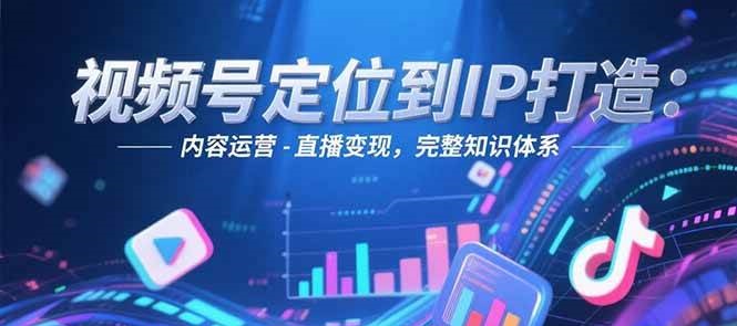 视频号定位到IP打造：账号搭建-内容运营-直播变现，完整知识体系-卿云社