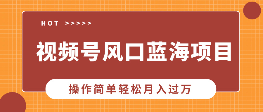 视频号风口蓝海项目，中老年人的流量密码，操作简单轻松月入过万-卿云社