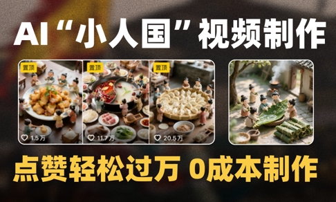 爆款1000W+播放微缩景观迷你小人国AI视频0成本制作全流程教学-卿云社