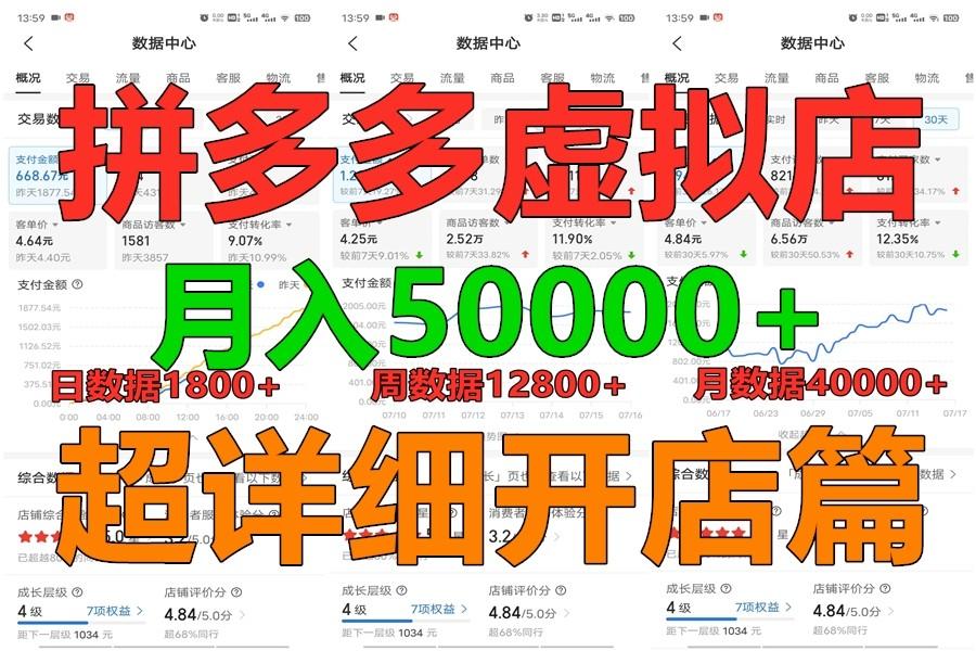 拼多多虚拟电商训练营月入40000+你也行，暴利稳定长久，副业首选-卿云社