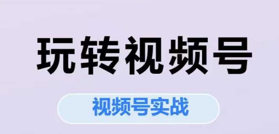 玩转视频号,视频号实战系列课
