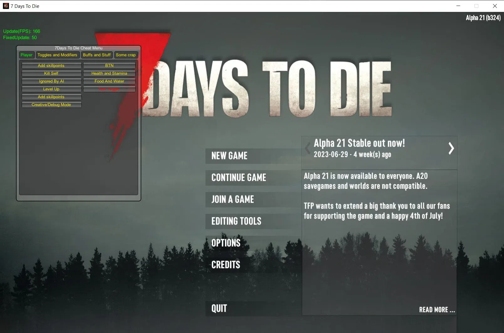 7 Days to Die 七日杀多功能修改器 v1.1.3.105 免费版-卿云社