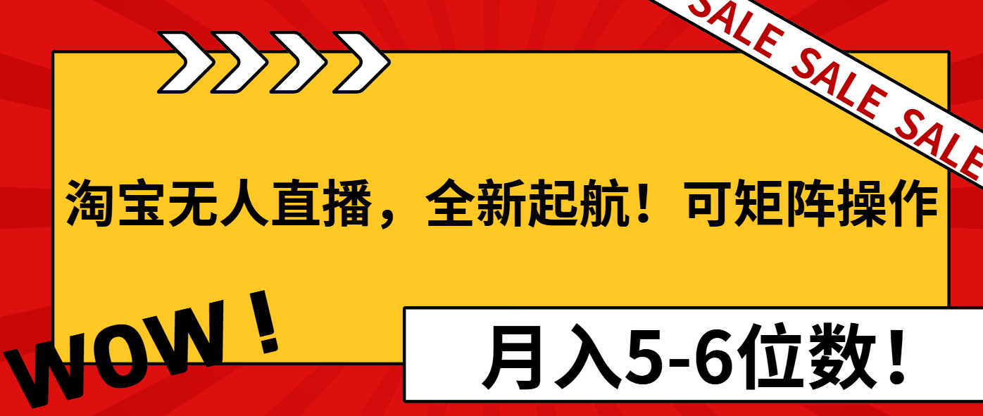 淘宝无人直播，全新起航！可矩阵操作，月入5-6位数！-卿云社