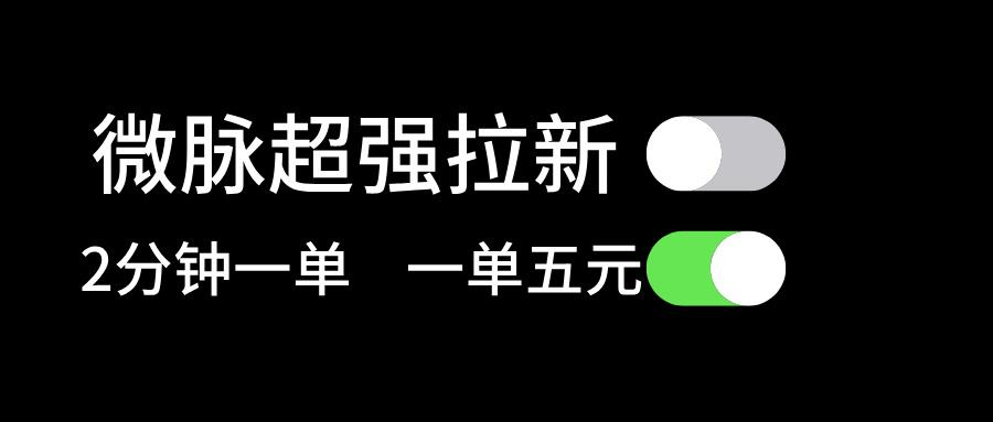 微脉超强拉新， 两分钟1单， 一单利润5块，适合小白-卿云社