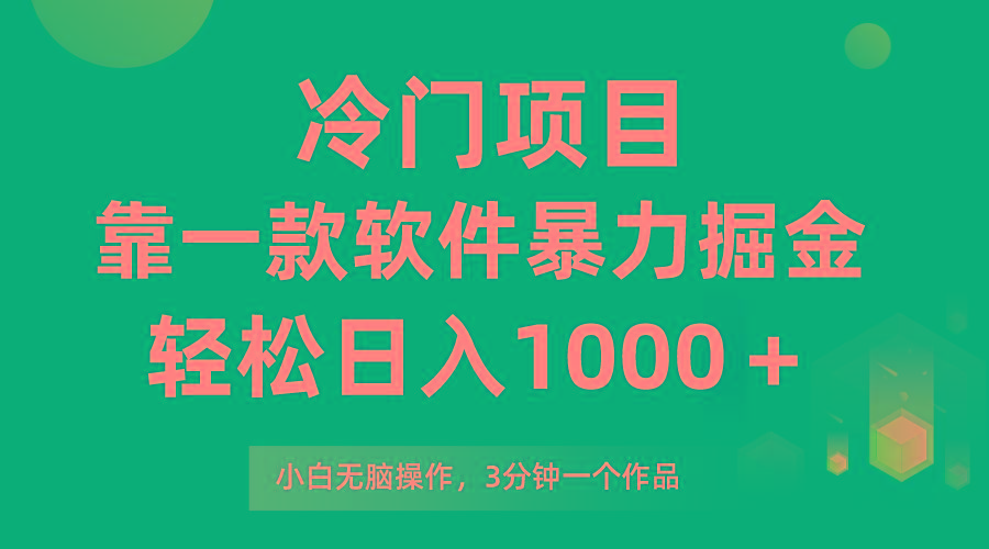 (9791期)冷门项目，靠一款软件暴力掘金日入1000＋，小白轻松上手第二天见收益-卿云社