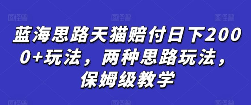 蓝海思路天猫赔付日下2000+玩法，两种思路玩法，保姆级教学【仅揭秘】-卿云社