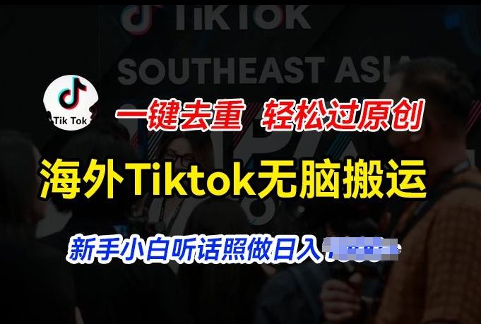 海外Tiktok短视频无脑搬运，一键去重轻松过原创，新手小白听话照做日入几张【揭秘】-卿云社