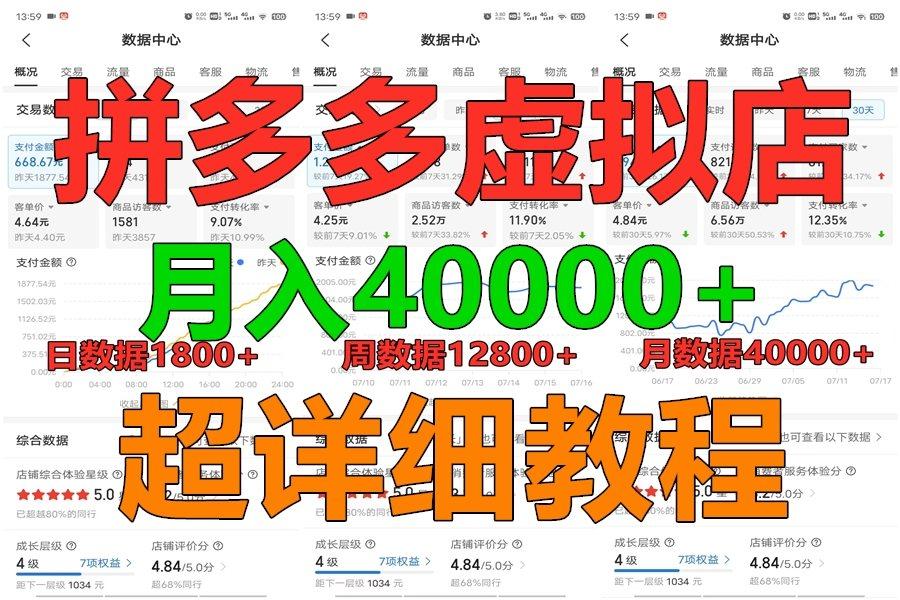 拼多多虚拟电商训练营月入40000+，全网最详细，你做你也行，暴利稳定长久-卿云社