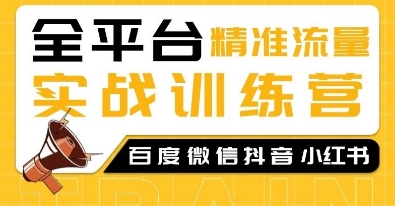 全平台精准流量实战训练营，百度微信抖音小红书SEO引流教程-卿云社