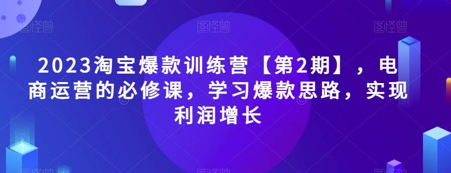 2023淘宝爆款训练营【第2期】，电商运营的必修课，学习爆款思路，实现利润增长-卿云社