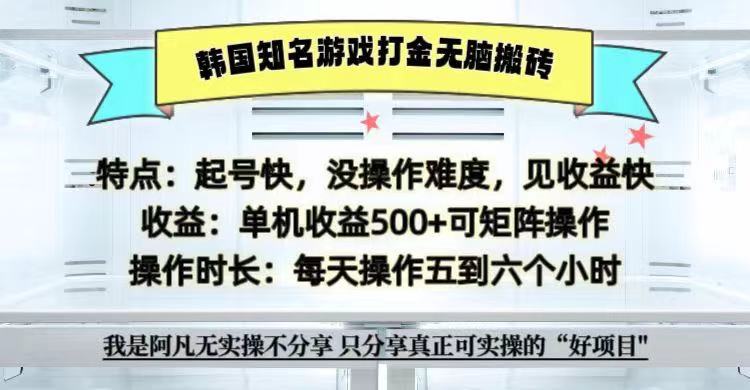全网首发海外知名游戏打金无脑搬砖单机收益500+ 即做！即赚！当天见收益！-卿云社